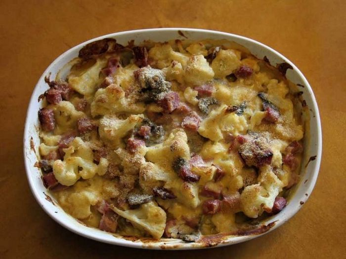 Цветная капуста с ветчиной