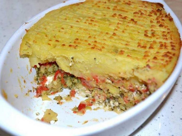 Вегетарианская мусака с картофелем и соей